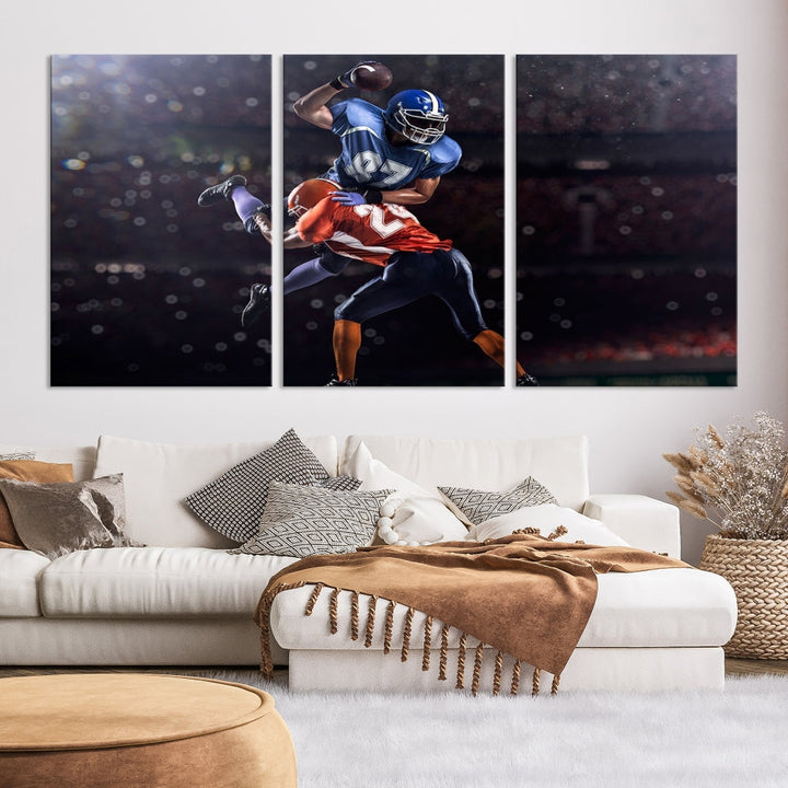 American Football Wall Art Canvas Print, Stadium Sport Wall Art Print