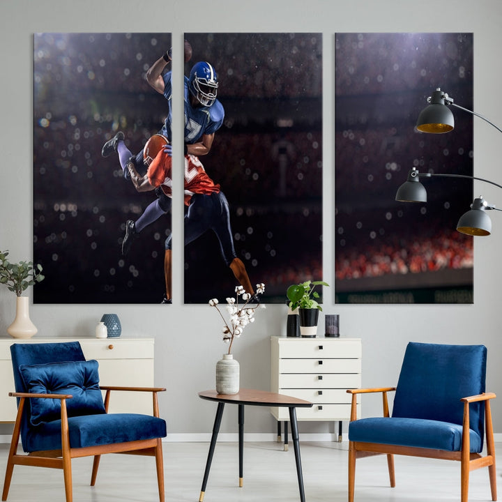 American Football Wall Art Canvas Print, Stadium Sport Wall Art Print