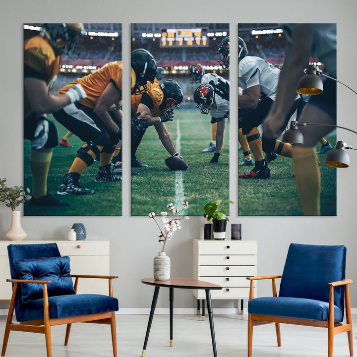 American Football Wall Art Canvas Print, Stadium Sport Wall Art Print