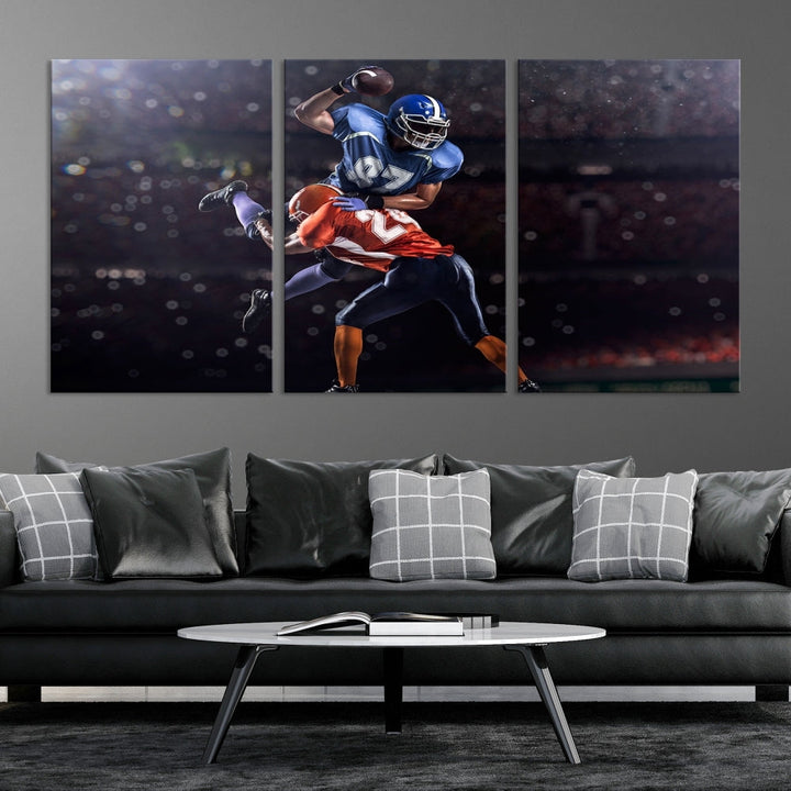 American Football Wall Art Canvas Print, Stadium Sport Wall Art Print