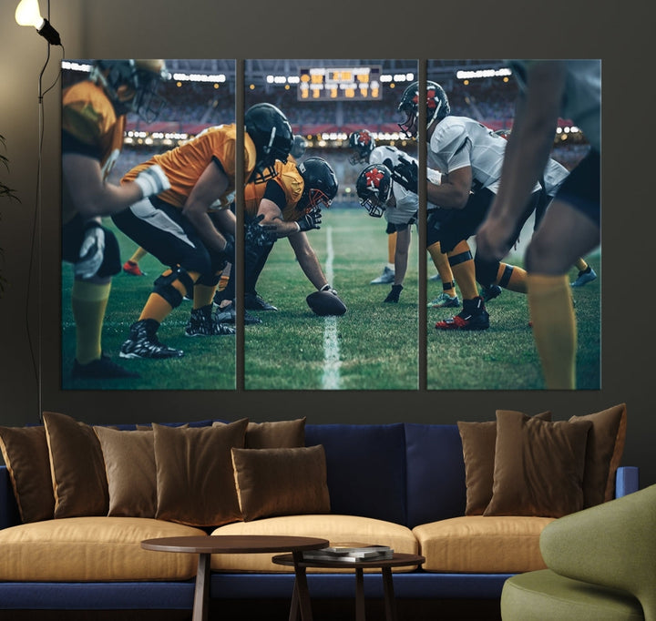 American Football Wall Art Canvas Print, Stadium Sport Wall Art Print