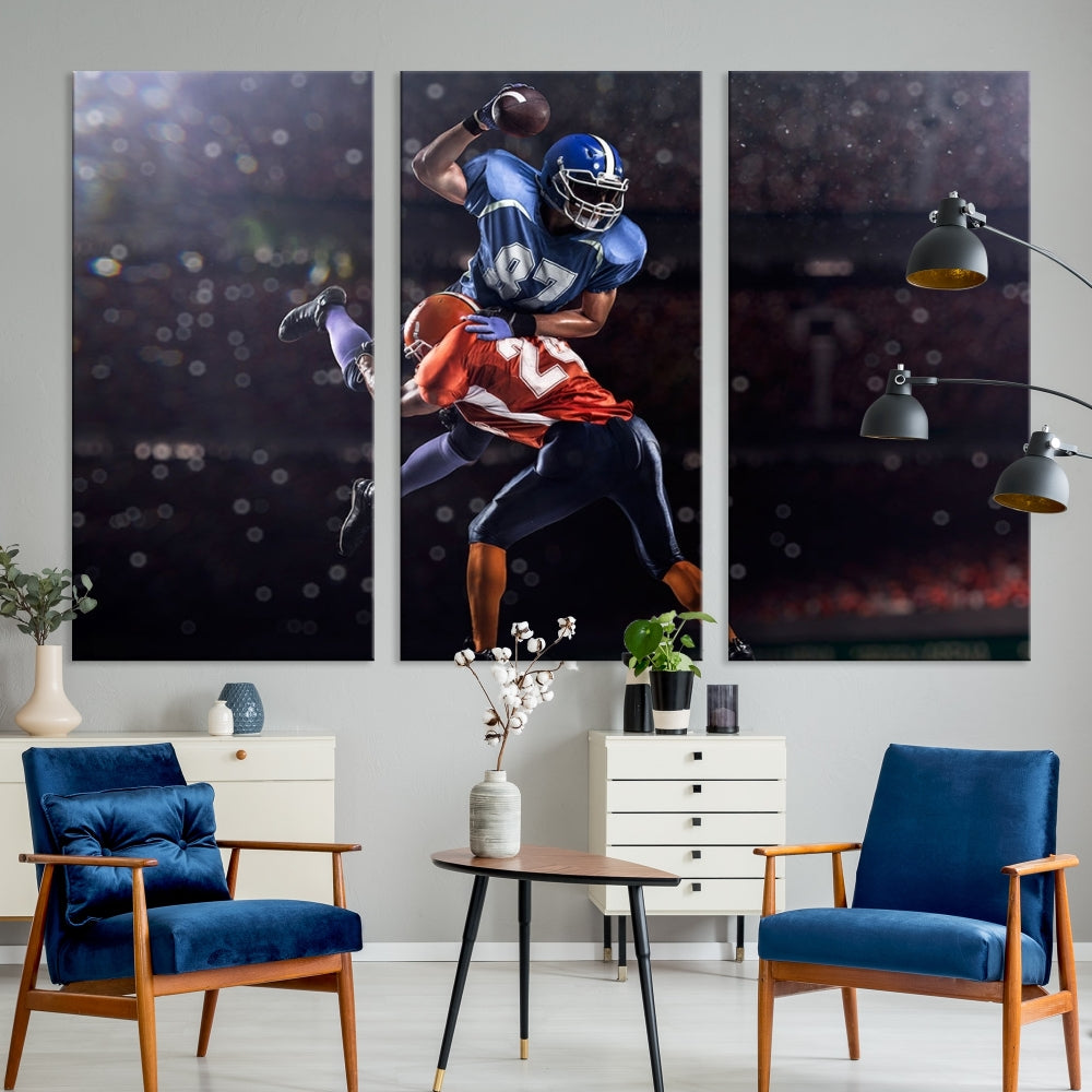 American Football Wall Art Canvas Print, Stadium Sport Wall Art Print