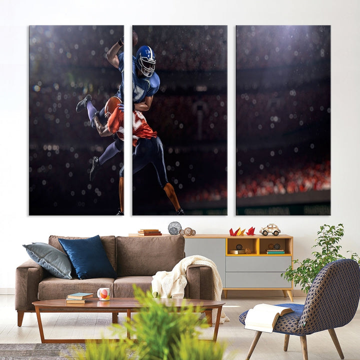 American Football Wall Art Canvas Print, Stadium Sport Wall Art Print