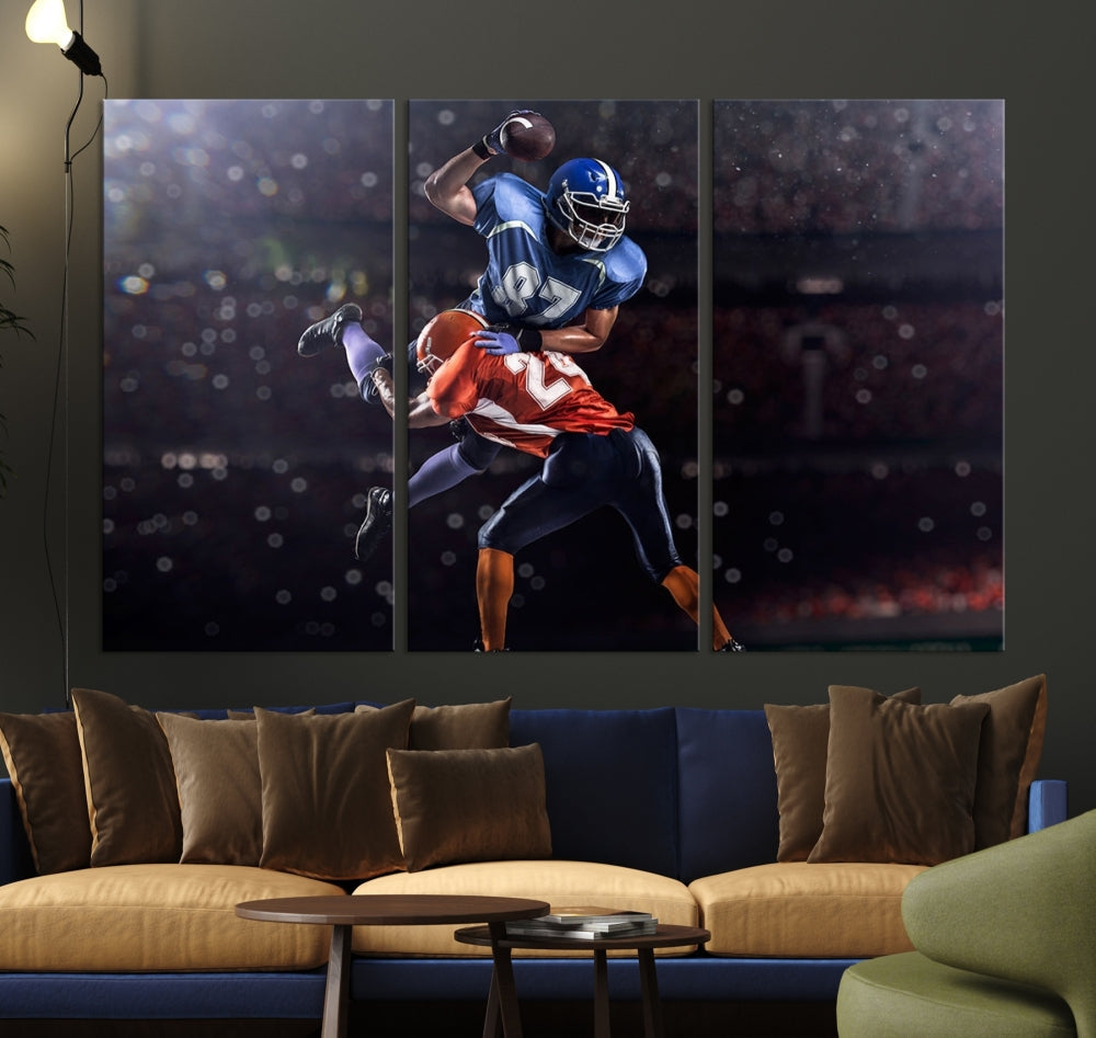 American Football Wall Art Canvas Print, Stadium Sport Wall Art Print