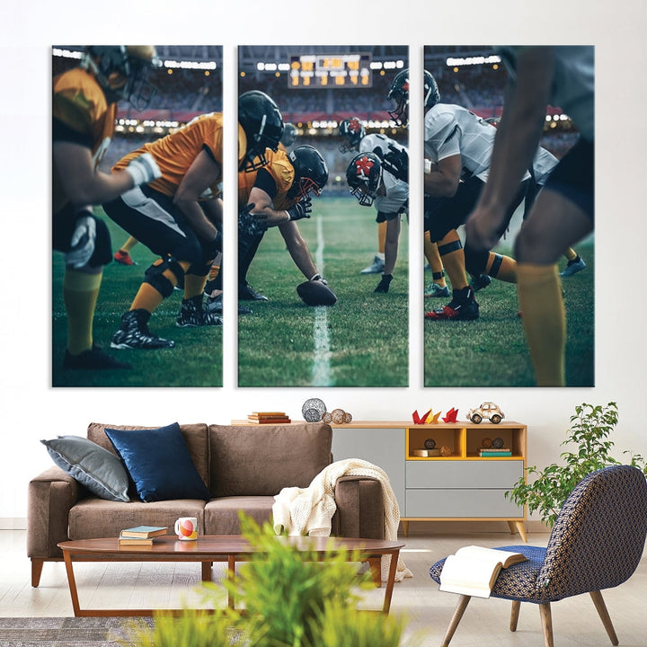 American Football Wall Art Canvas Print, Stadium Sport Wall Art Print