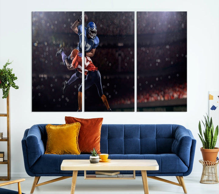 American Football Wall Art Canvas Print, Stadium Sport Wall Art Print