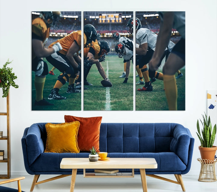 American Football Wall Art Canvas Print, Stadium Sport Wall Art Print