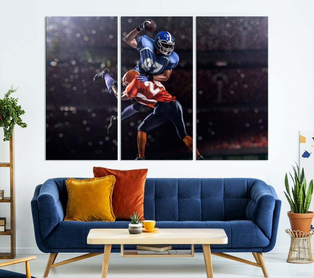 American Football Wall Art Canvas Print, Stadium Sport Wall Art Print