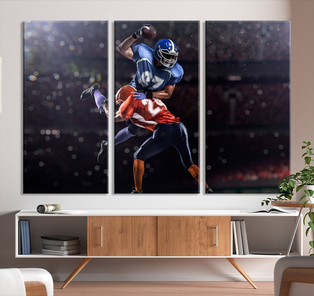 American Football Wall Art Canvas Print, Stadium Sport Wall Art Print