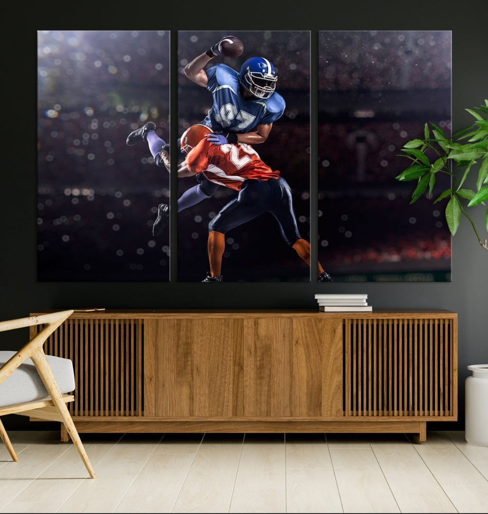 American Football Wall Art Canvas Print, Stadium Sport Wall Art Print