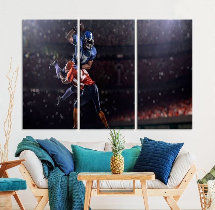 American Football Wall Art Canvas Print, Stadium Sport Wall Art Print