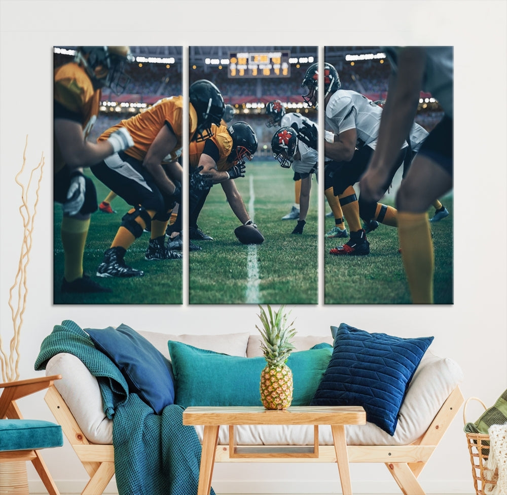 American Football Wall Art Canvas Print, Stadium Sport Wall Art Print