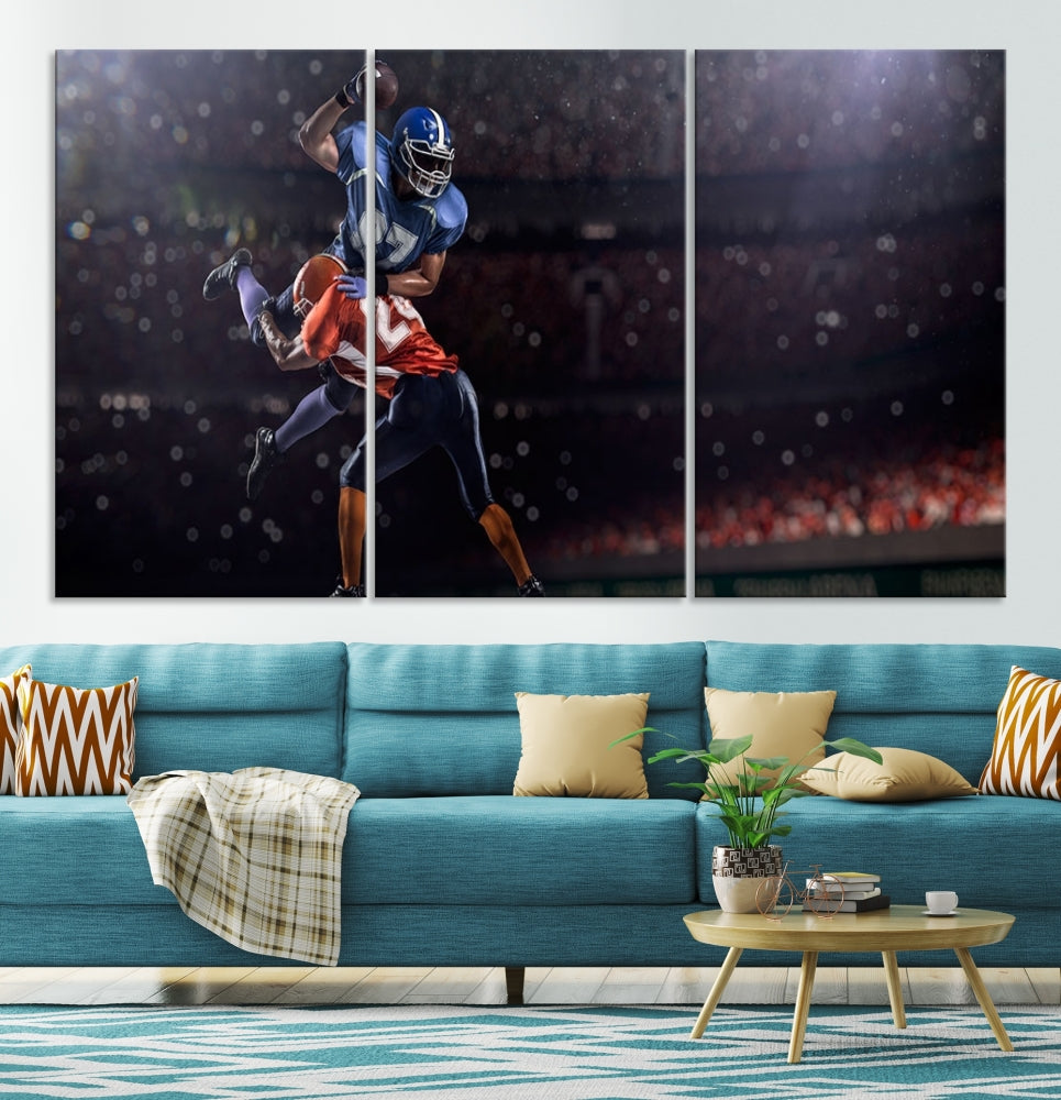 American Football Wall Art Canvas Print, Stadium Sport Wall Art Print