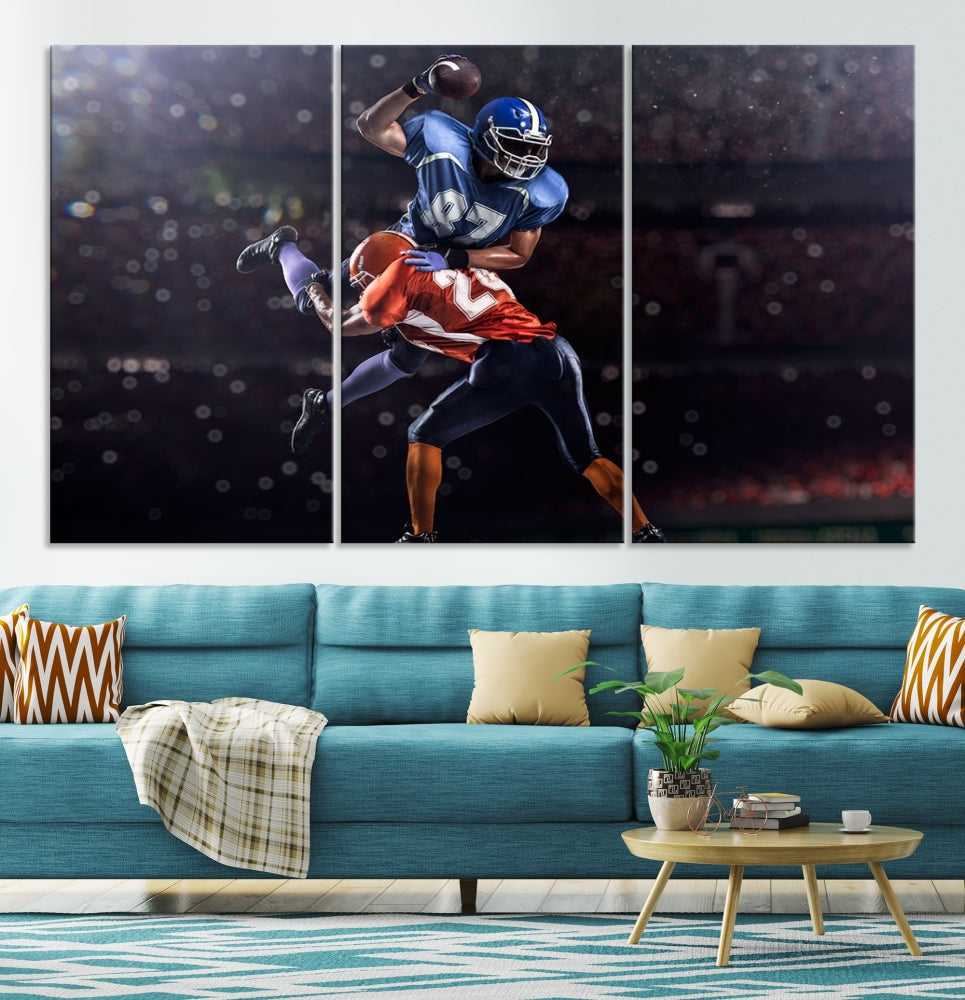 American Football Wall Art Canvas Print, Stadium Sport Wall Art Print