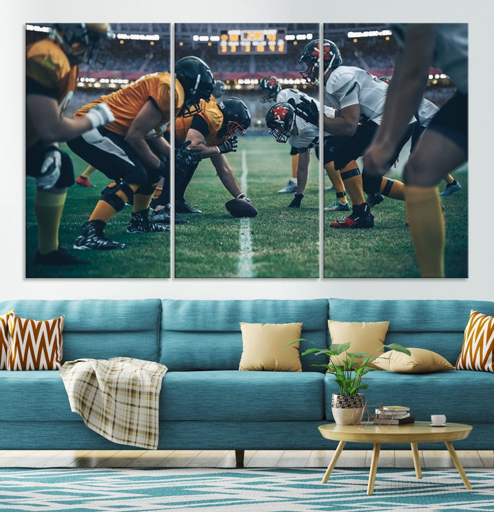 American Football Wall Art Canvas Print, Stadium Sport Wall Art Print