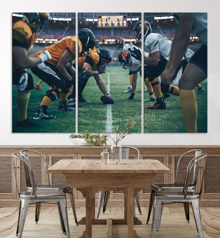 American Football Wall Art Canvas Print, Stadium Sport Wall Art Print