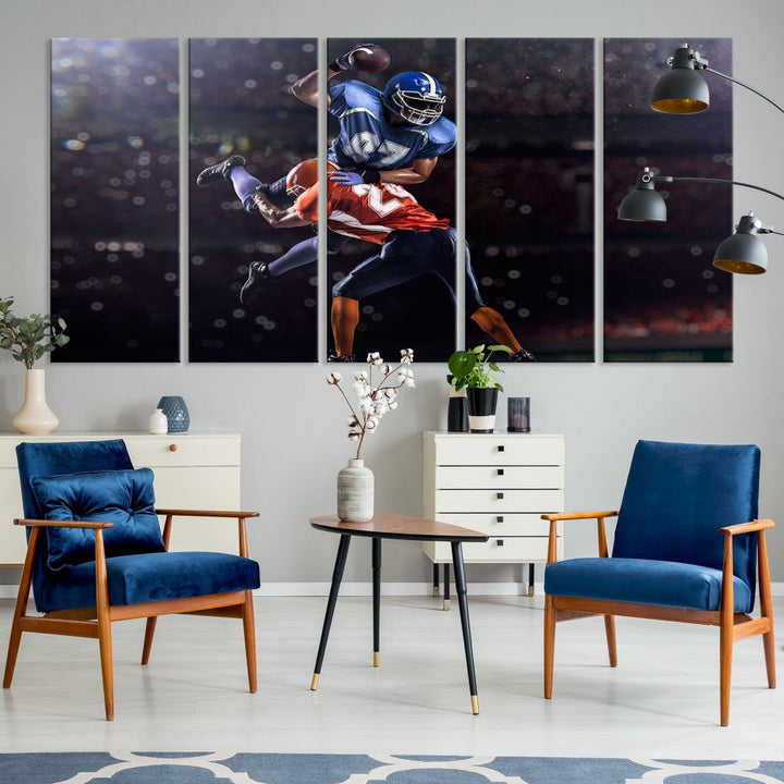 American Football Wall Art Canvas Print, Stadium Sport Wall Art Print