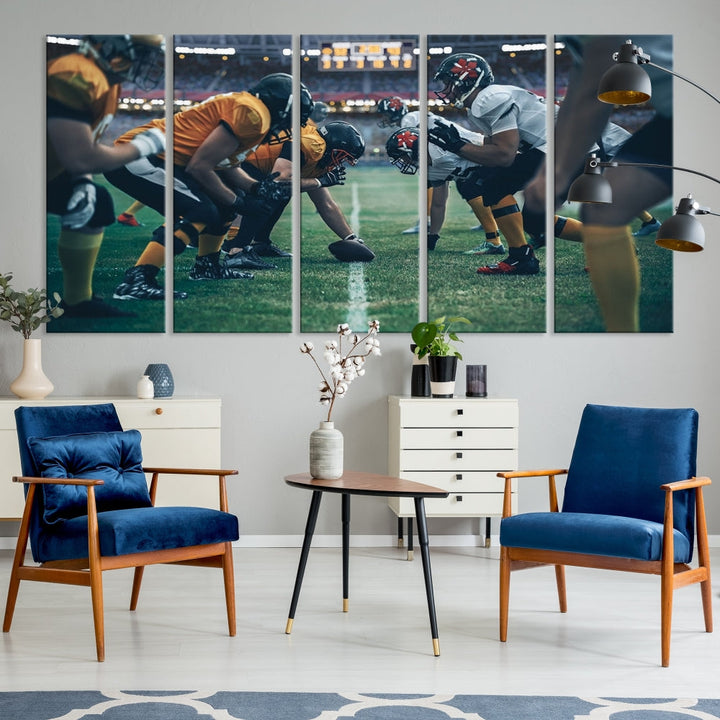 American Football Wall Art Canvas Print, Stadium Sport Wall Art Print