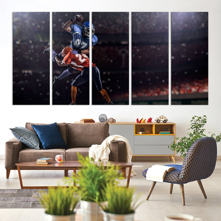 American Football Wall Art Canvas Print, Stadium Sport Wall Art Print