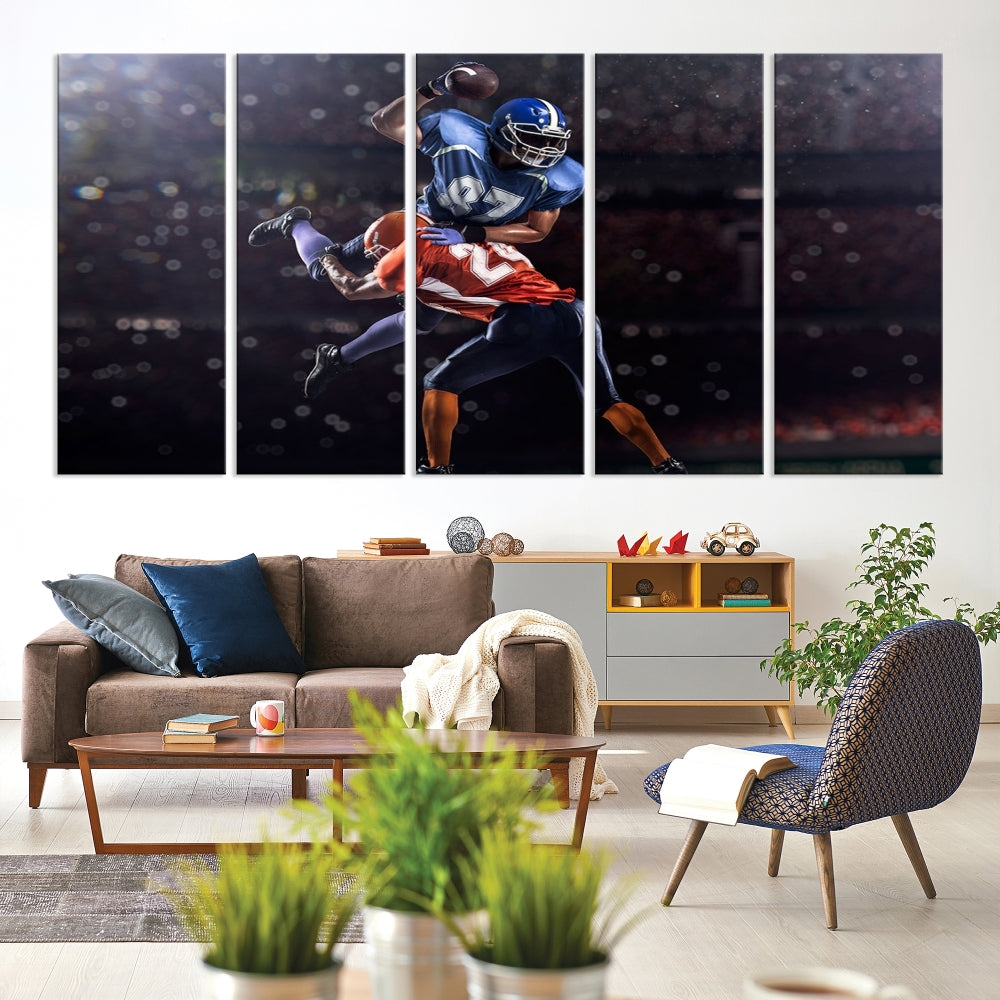 American Football Wall Art Canvas Print, Stadium Sport Wall Art Print