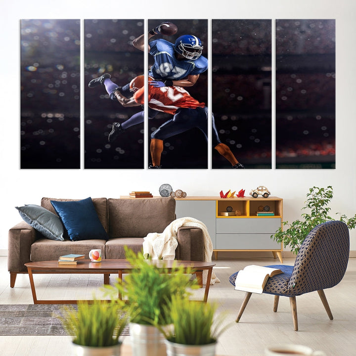 American Football Wall Art Canvas Print, Stadium Sport Wall Art Print