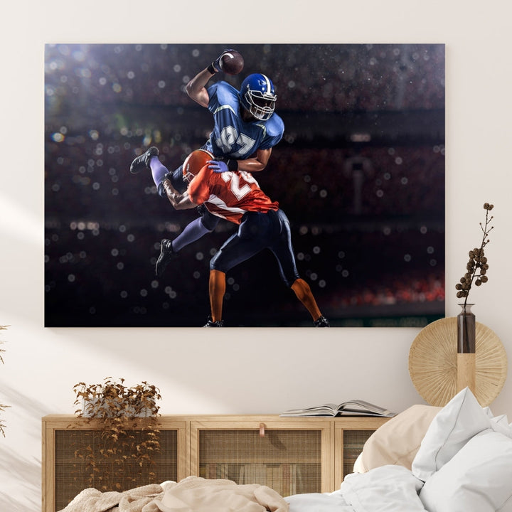 American Football Wall Art Canvas Print, Stadium Sport Wall Art Print