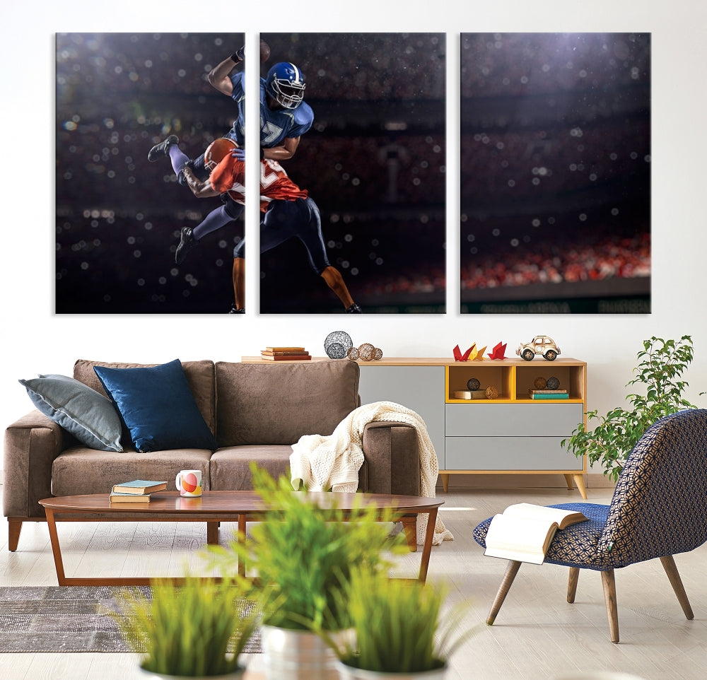 American Football Wall Art Canvas Print, Stadium Sport Wall Art Print