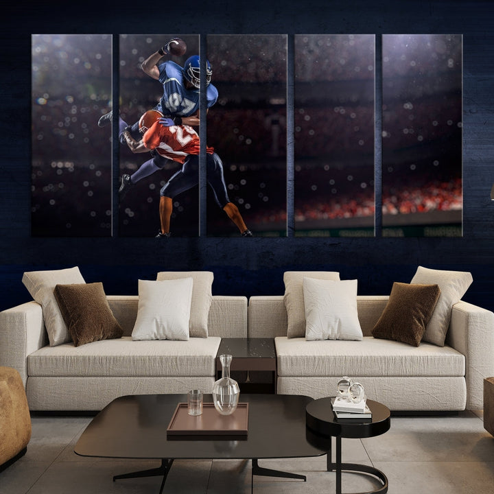 American Football Wall Art Canvas Print, Stadium Sport Wall Art Print