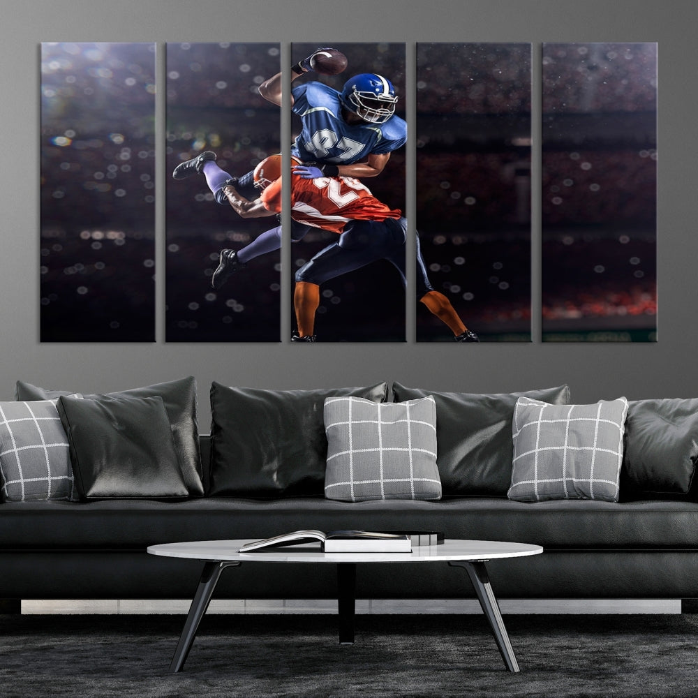 American Football Wall Art Canvas Print, Stadium Sport Wall Art Print