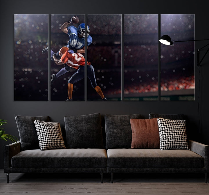 American Football Wall Art Canvas Print, Stadium Sport Wall Art Print