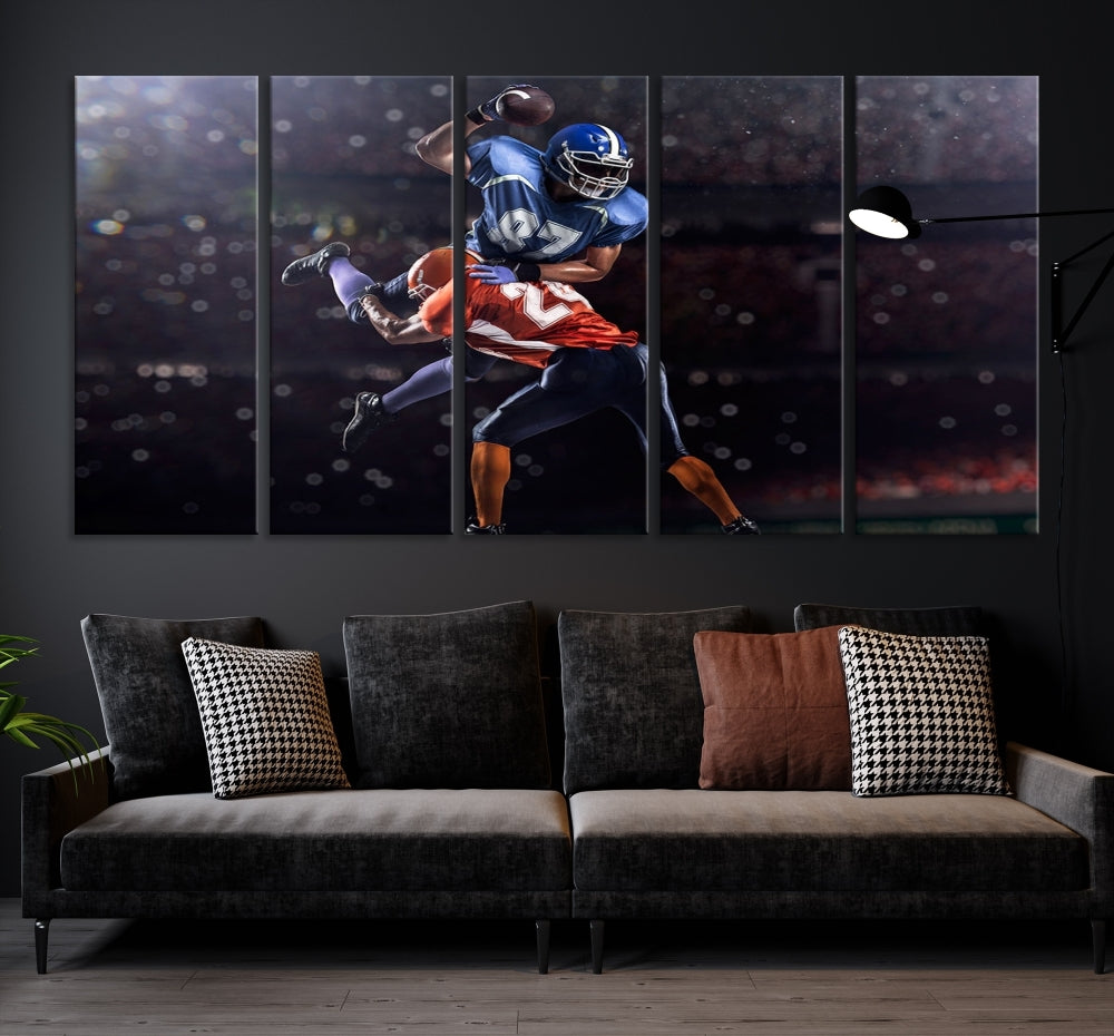 American Football Wall Art Canvas Print, Stadium Sport Wall Art Print