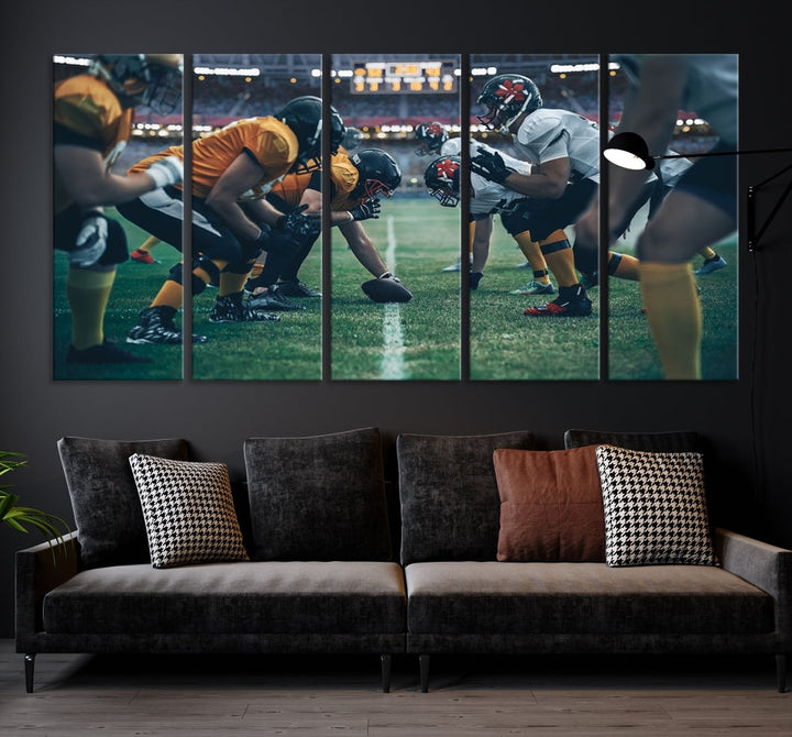 American Football Wall Art Canvas Print, Stadium Sport Wall Art Print