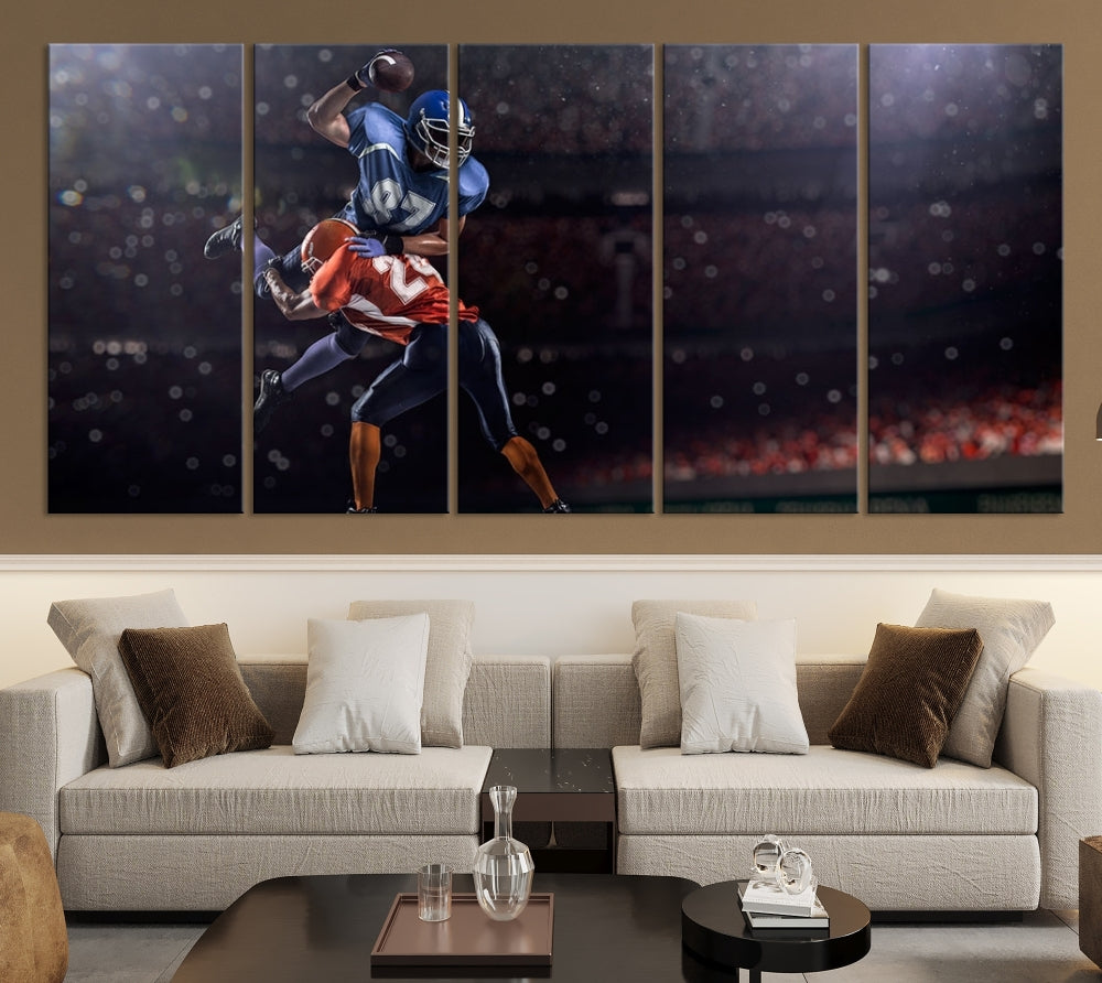 American Football Wall Art Canvas Print, Stadium Sport Wall Art Print