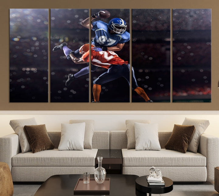 American Football Wall Art Canvas Print, Stadium Sport Wall Art Print