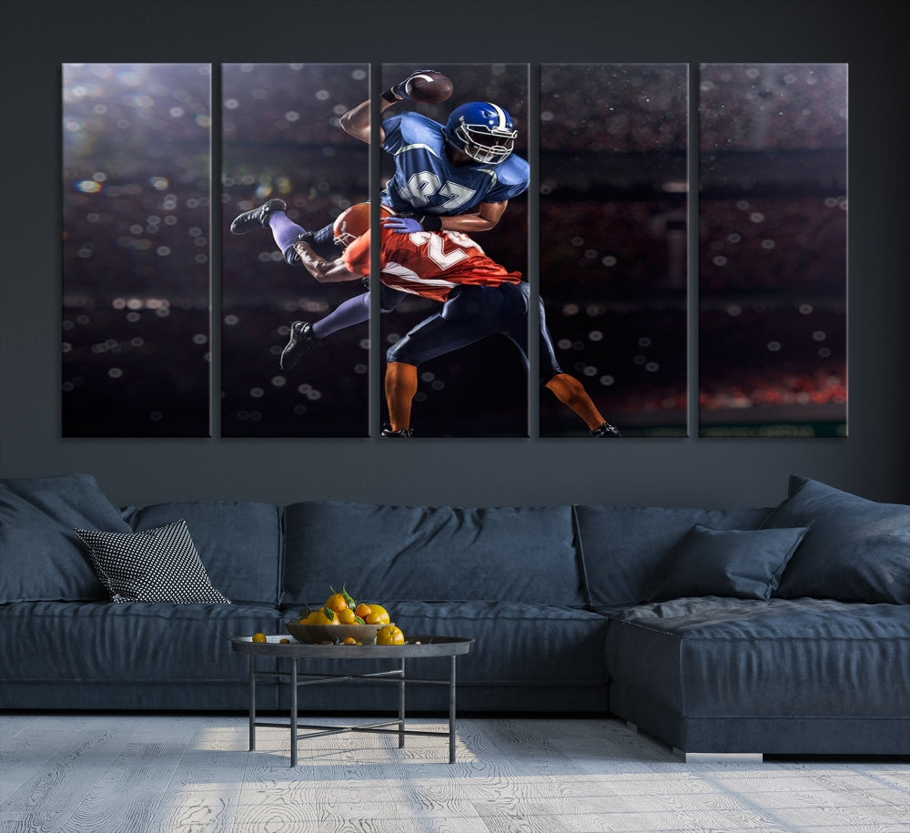 American Football Wall Art Canvas Print, Stadium Sport Wall Art Print