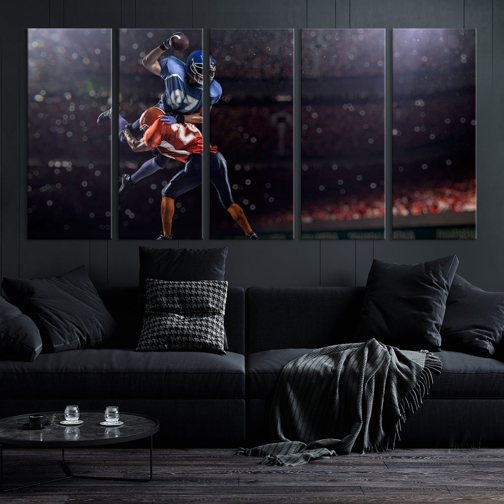 American Football Wall Art Canvas Print, Stadium Sport Wall Art Print