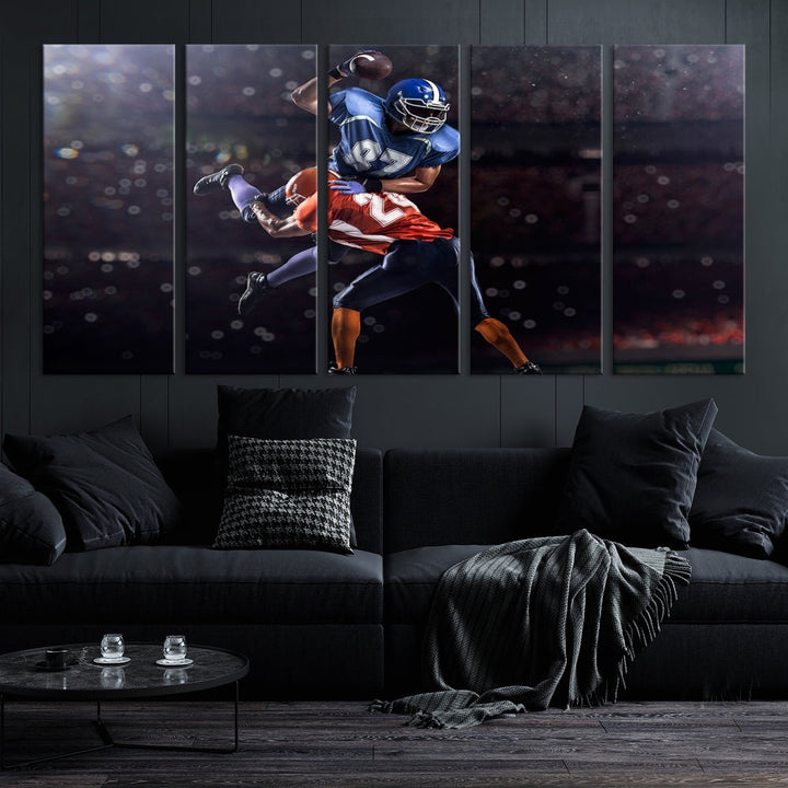 American Football Wall Art Canvas Print, Stadium Sport Wall Art Print