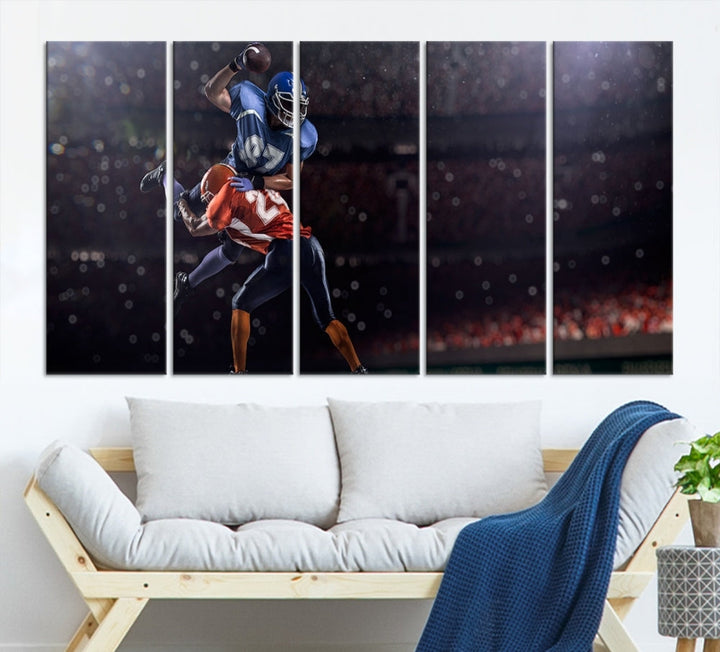 American Football Wall Art Canvas Print, Stadium Sport Wall Art Print