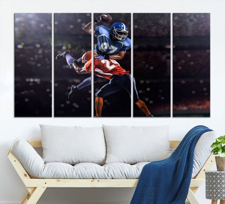 American Football Wall Art Canvas Print, Stadium Sport Wall Art Print