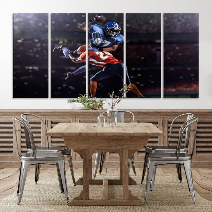 American Football Wall Art Canvas Print, Stadium Sport Wall Art Print