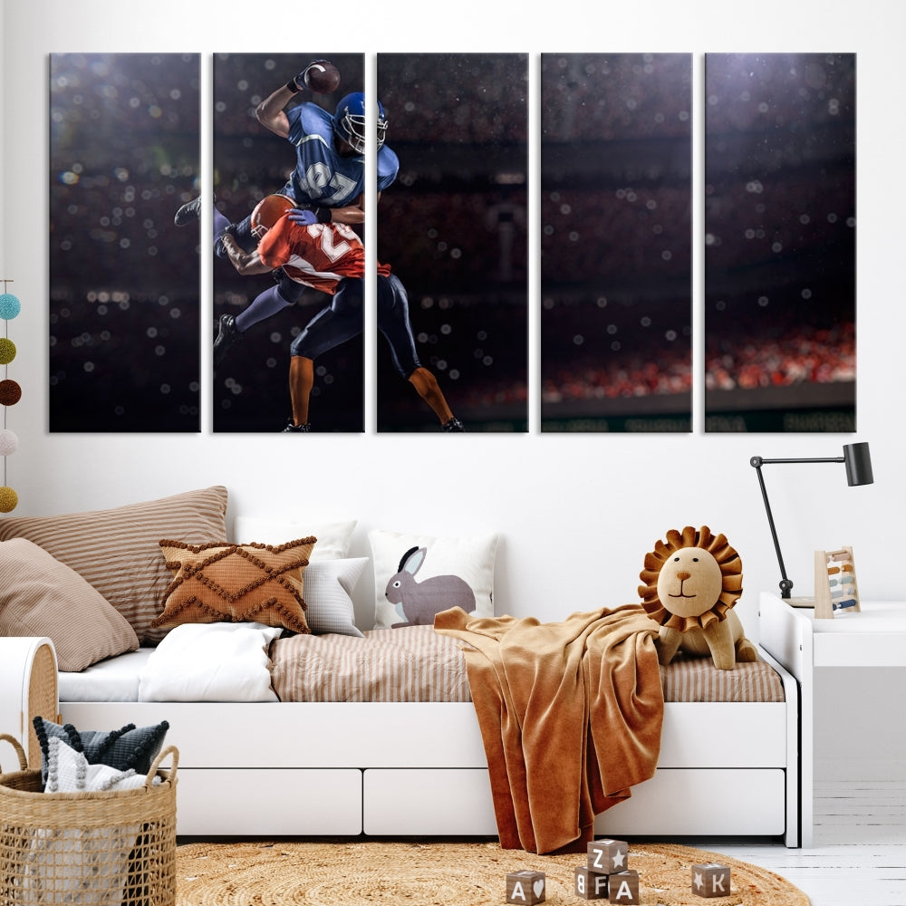 American Football Wall Art Canvas Print, Stadium Sport Wall Art Print