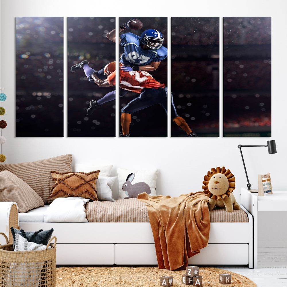 American Football Wall Art Canvas Print, Stadium Sport Wall Art Print