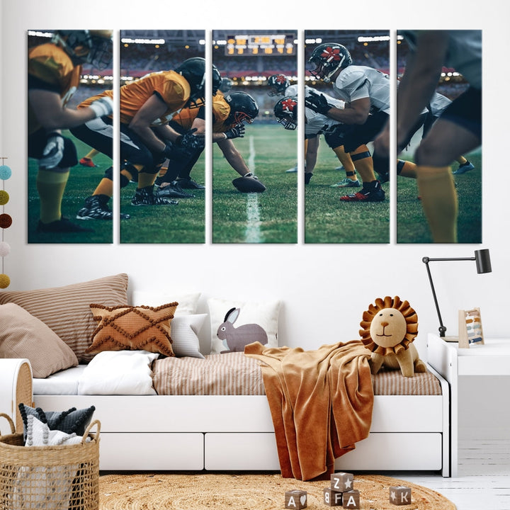 American Football Wall Art Canvas Print, Stadium Sport Wall Art Print