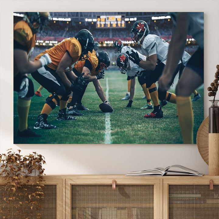 American Football Wall Art Canvas Print, Stadium Sport Wall Art Print