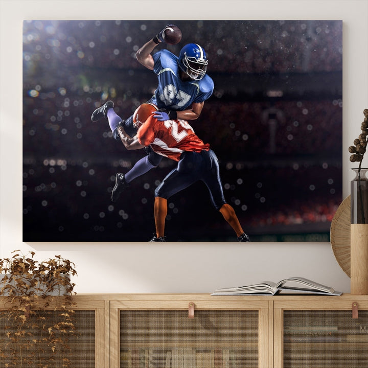 American Football Wall Art Canvas Print, Stadium Sport Wall Art Print