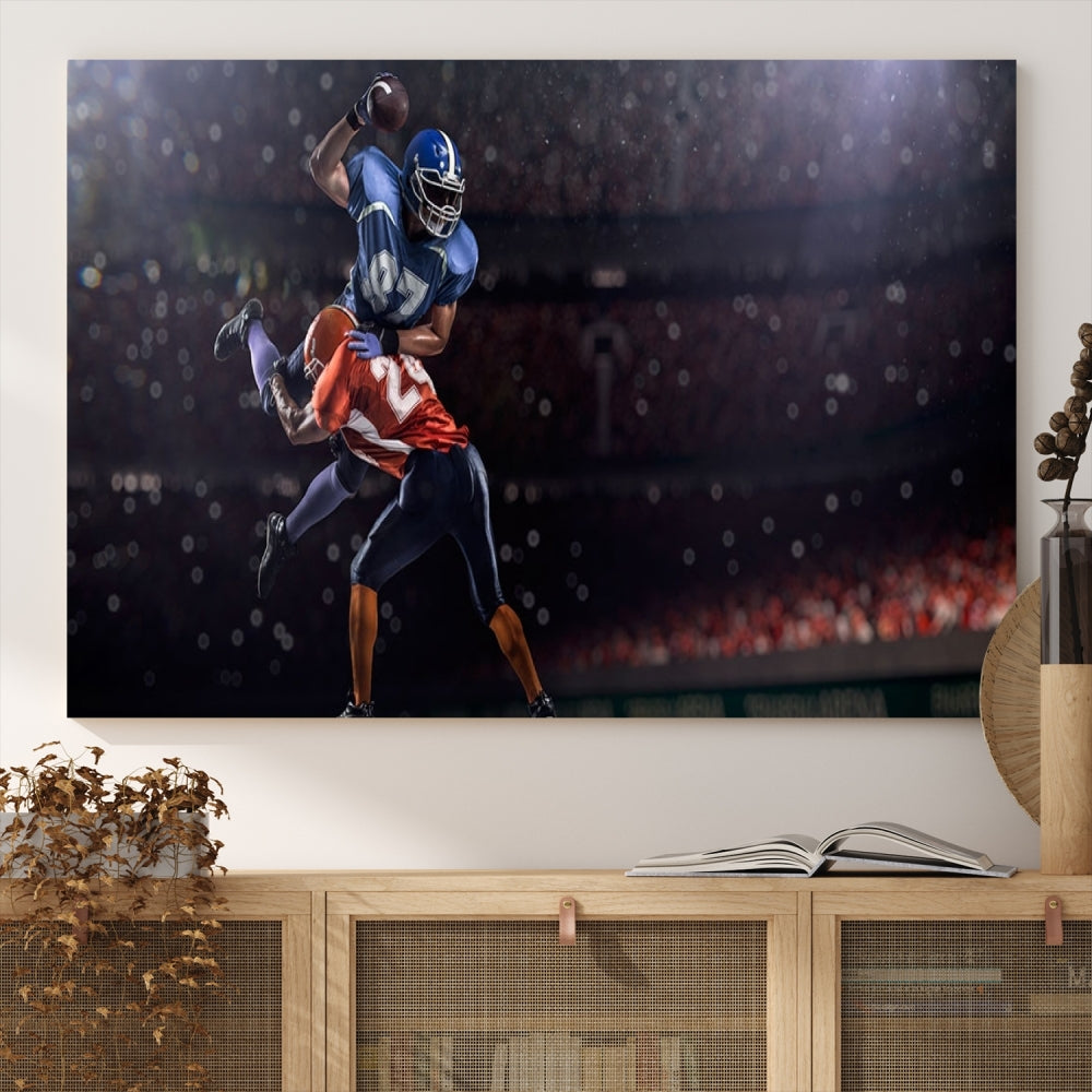 American Football Wall Art Canvas Print, Stadium Sport Wall Art Print