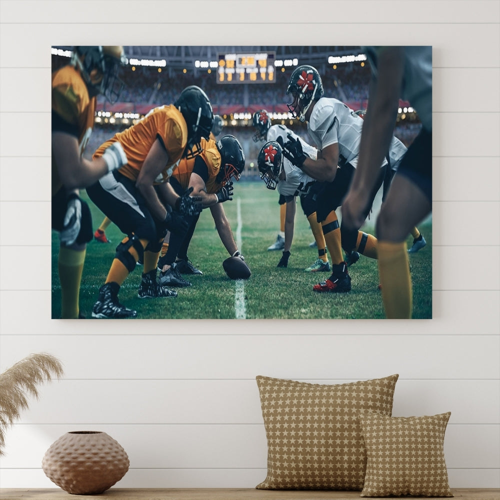 American Football Wall Art Canvas Print, Stadium Sport Wall Art Print