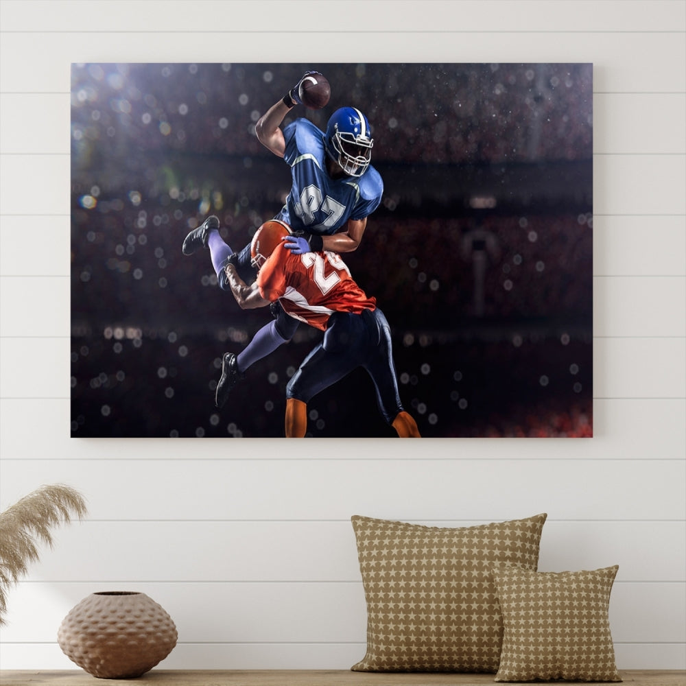 American Football Wall Art Canvas Print, Stadium Sport Wall Art Print