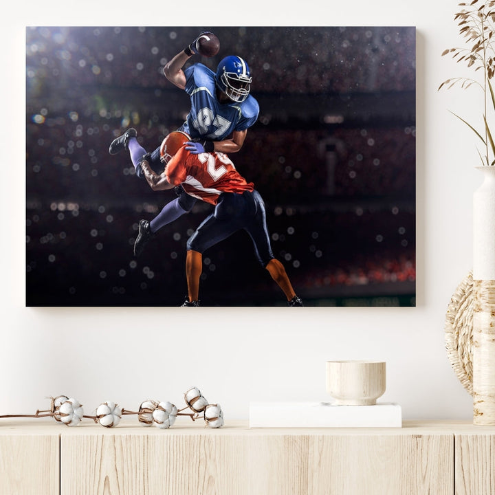 American Football Wall Art Canvas Print, Stadium Sport Wall Art Print