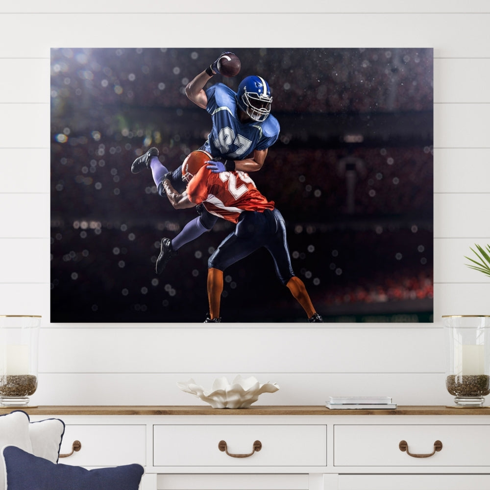 American Football Wall Art Canvas Print, Stadium Sport Wall Art Print